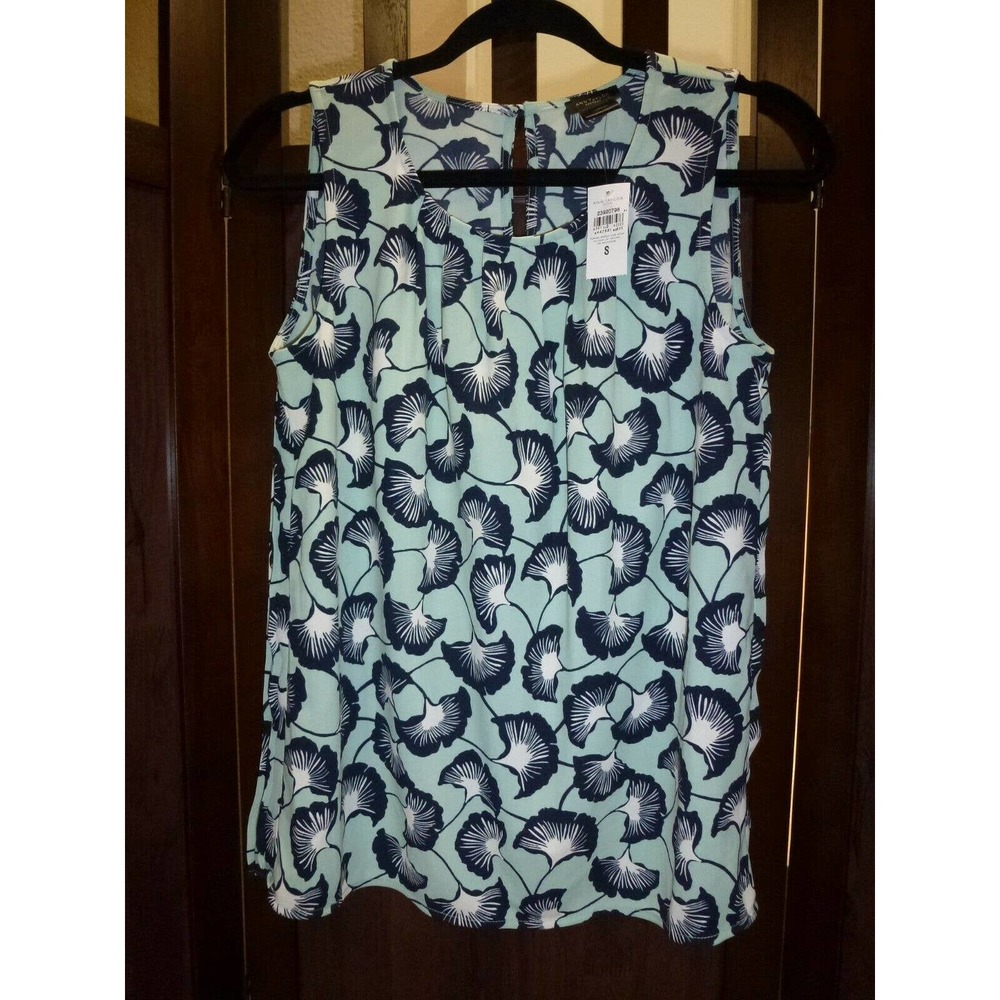 Ann Taylor Factory Keyhole Back Floral Top S